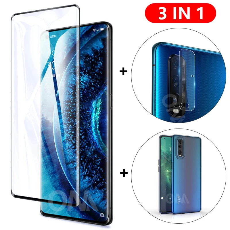3 в 1 3D стекло + чехол для Oppo Find X2 / Pro Neo Lite защита экрана закаленное камеры| |