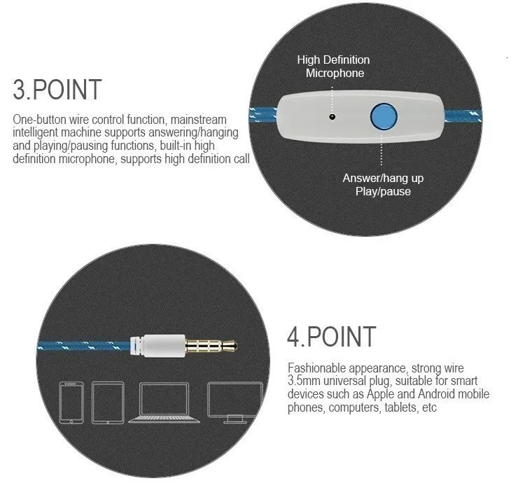 Wired In Ear Earphone Handsfree Sport Earphones With Microphone In-ear Gaming Headset Cheap Gamer Music Earbuds For Smartphone |