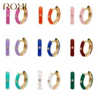 Серьги-кольца женские из серебра 925 пробы, 9 цветов
