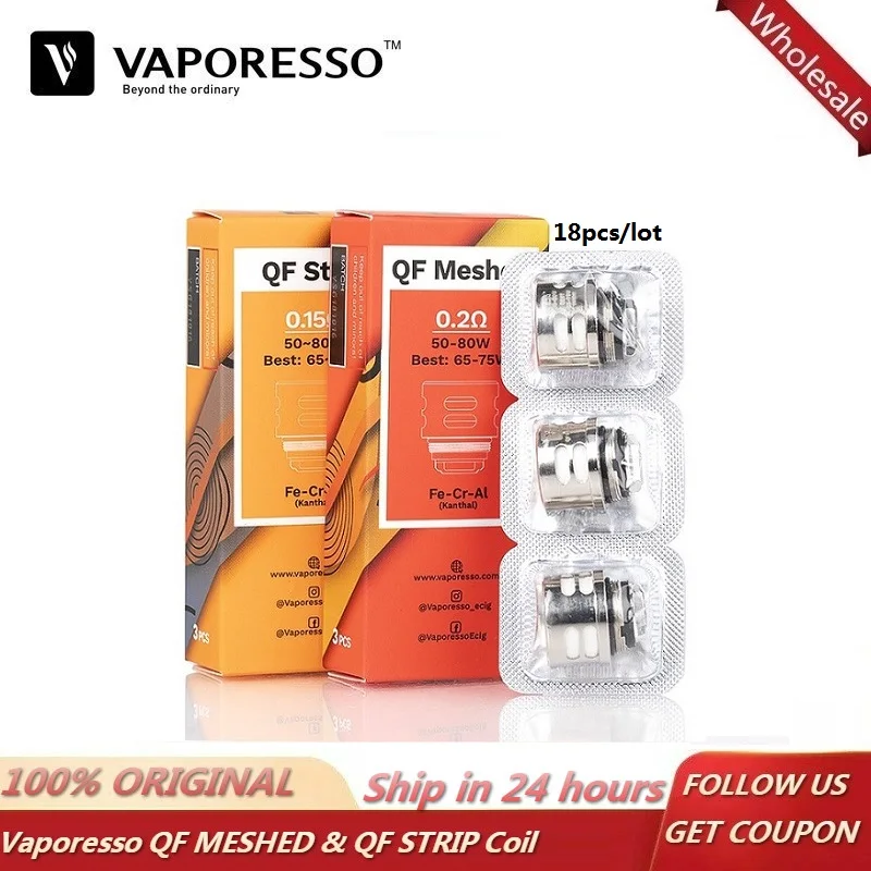 18 шт./лот Vaporesso SKRR Замена QF Vape катушки QF полосы 0.15ohm QF в сеточку 0.2ohm атомайзер ядро для Люкс Gen комплект SKRR-S танк