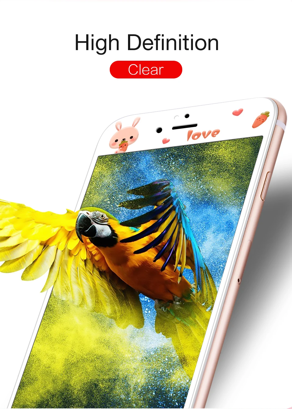 Милый мультфильм закаленное стекло для iPhone 7 8 Защитная пленка для экрана для iPhone 7 8 Plus Защитная пленка для экрана 3D мягкая твердость края