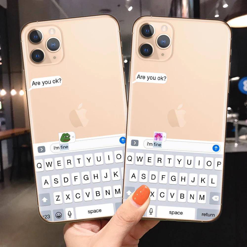 Funny Meme Are You Ok I Am Fine мягкий прозрачный чехол для телефона Чехлы оболочка iPhone 11 Pro 6 6S 7