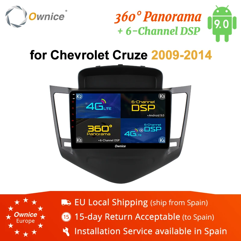 Автомобильный dvd gps Ownice K1 K2 K3 K5 K6 2din 9 дюймов Android 8 1 для Chevrolet Cruze 2009 2014 восьмиядерный