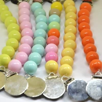 beadeds pacifier clip chains cute candy color baby safe teething chain baby infant toddler teether diy handmade accessories 5pc