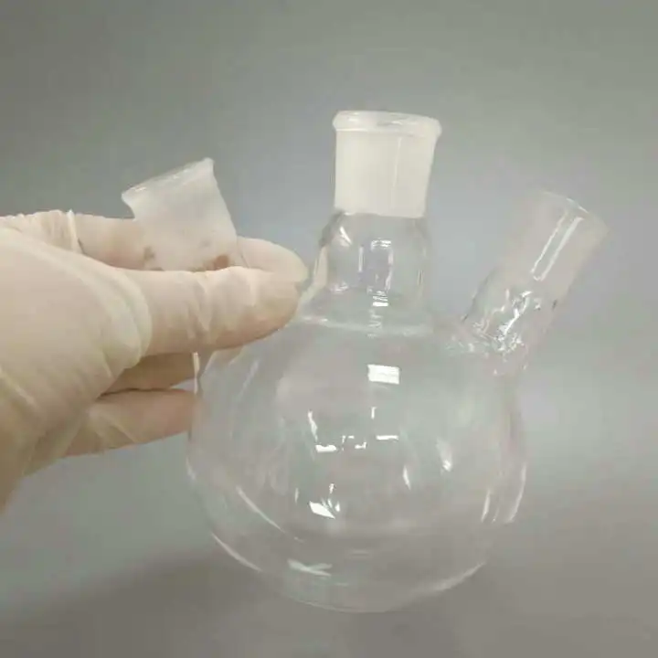 Кварцевое стекло 500 мл/24х3 круглая фляжка с тремя горлышками|round bottom flask|round glass