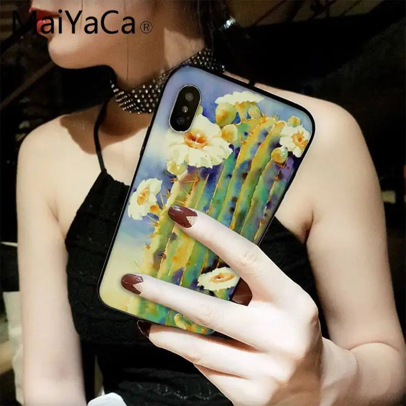 

MaiYaCa watercolore cactus painting Phone Case fundas for iPhone 12 8 7 6 6S Plus X XS MAX 5 5S SE XR 11 12 pro promax shell