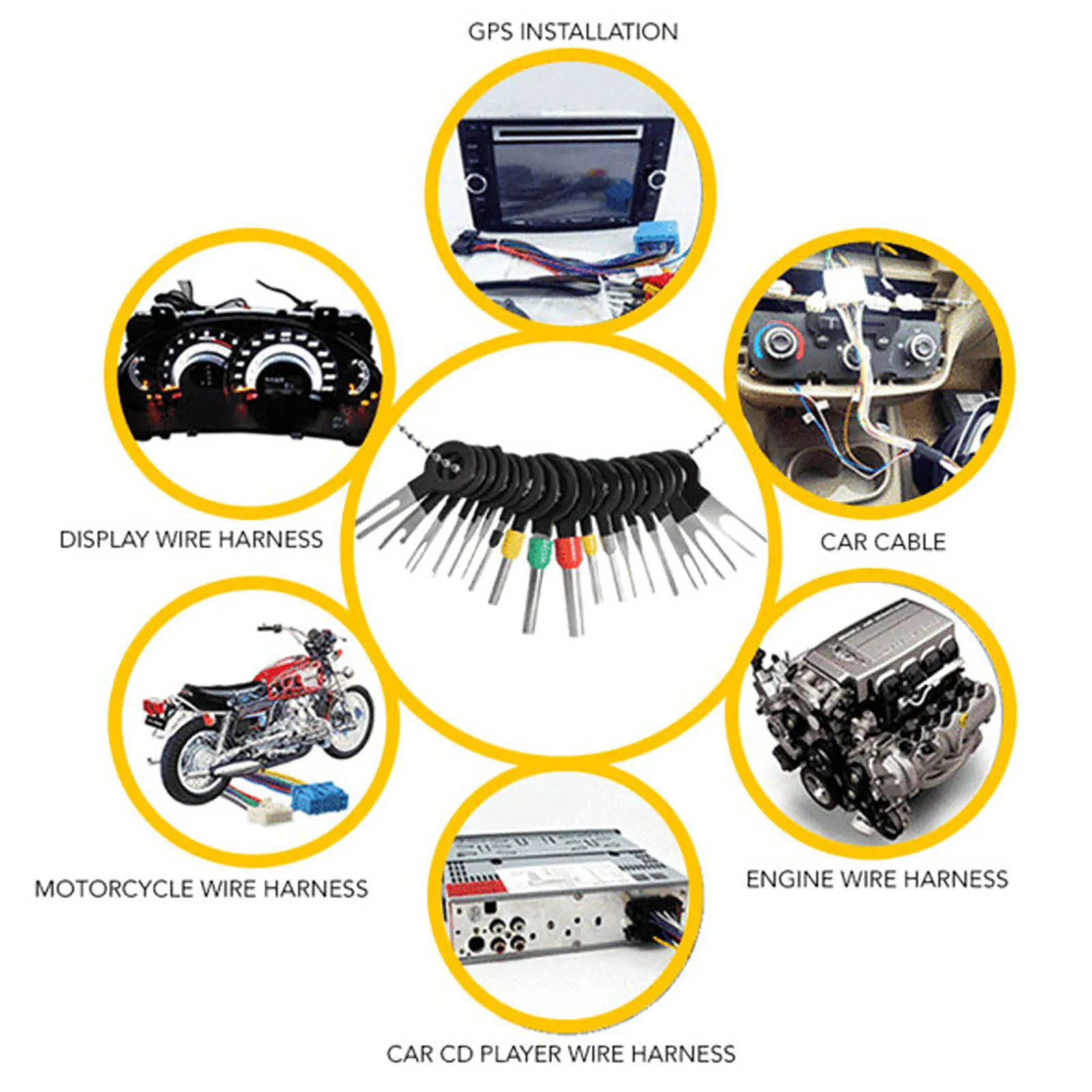 

18Pcs Set Pin Ejector Wire Kit Extractor Auto Terminal Removal Connector Household daily tools