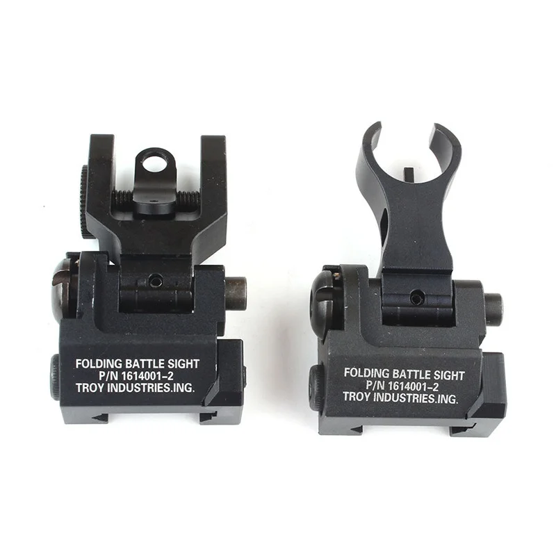 Tactical Troy HK Style Front&ampRear Sight Folding Battle Black Iron Sights Set for Airsoft AR-15 M16 Rail | Спорт и развлечения