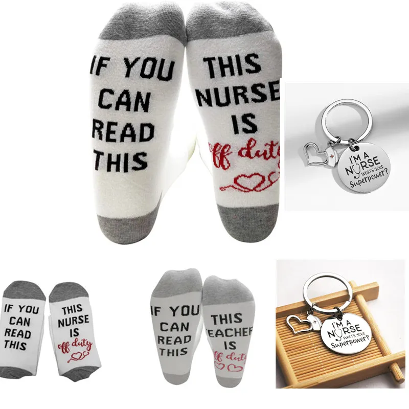 

Nurse Socks Key chain For Women Aunt Mother friend Girlfriend Funny Perfect Gifts Birthday Teacher's Day Christmas Presents