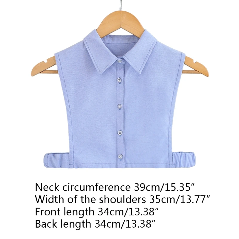 

Women Oxford Cotton Lapel Fake Collar Button Down Detachable Half Shirt Blouse Dickey Lady Sweater Decorative Clothing Accessori