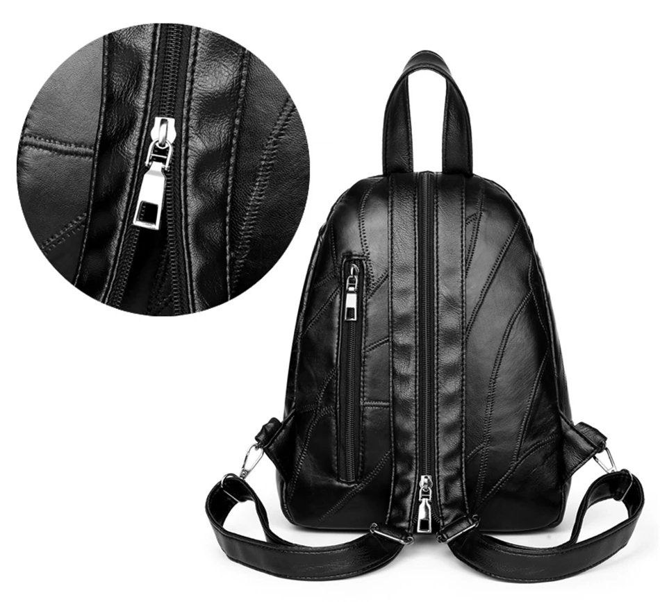 Многофункциональный тренд диких дам кисточкой маленький черный рюкзак легкий мягкий кожаный нагрудный мешок сумки на плечо для женщин Mochila Mujer