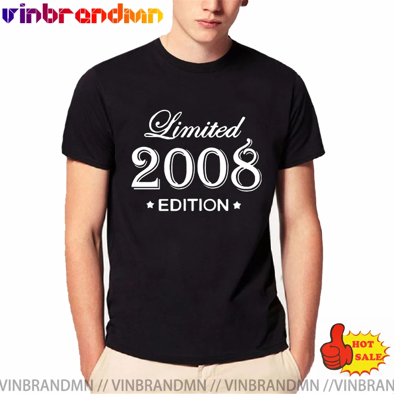 

Ооннй летние Стиль Ограниченная серия 2008 футболки забавная Мужская футболка на день рождения с коротким рукавом и круглым вырезом, хлопков...