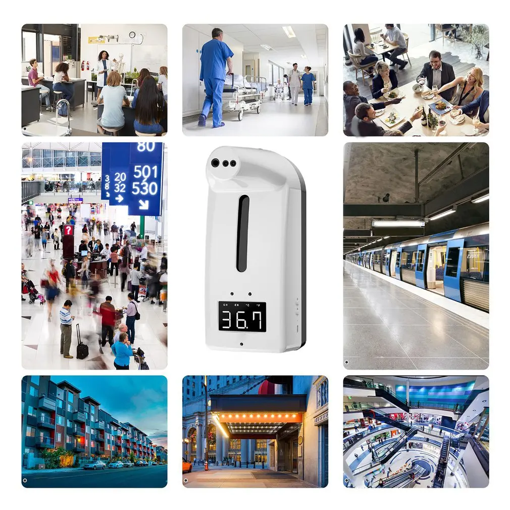 

K10pro Automatic Soap Dispenser Spray Drop Type Thermodetector Spray Drip Temperature Measuring Practical Integrated Machine