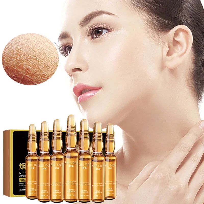 

7pcs/set 2ml Hyaluronic Acid Ampoule Face Serum Shrink Pores Anti-aging Wrinkle Nicotinamide Moisturizing Essence Face Care