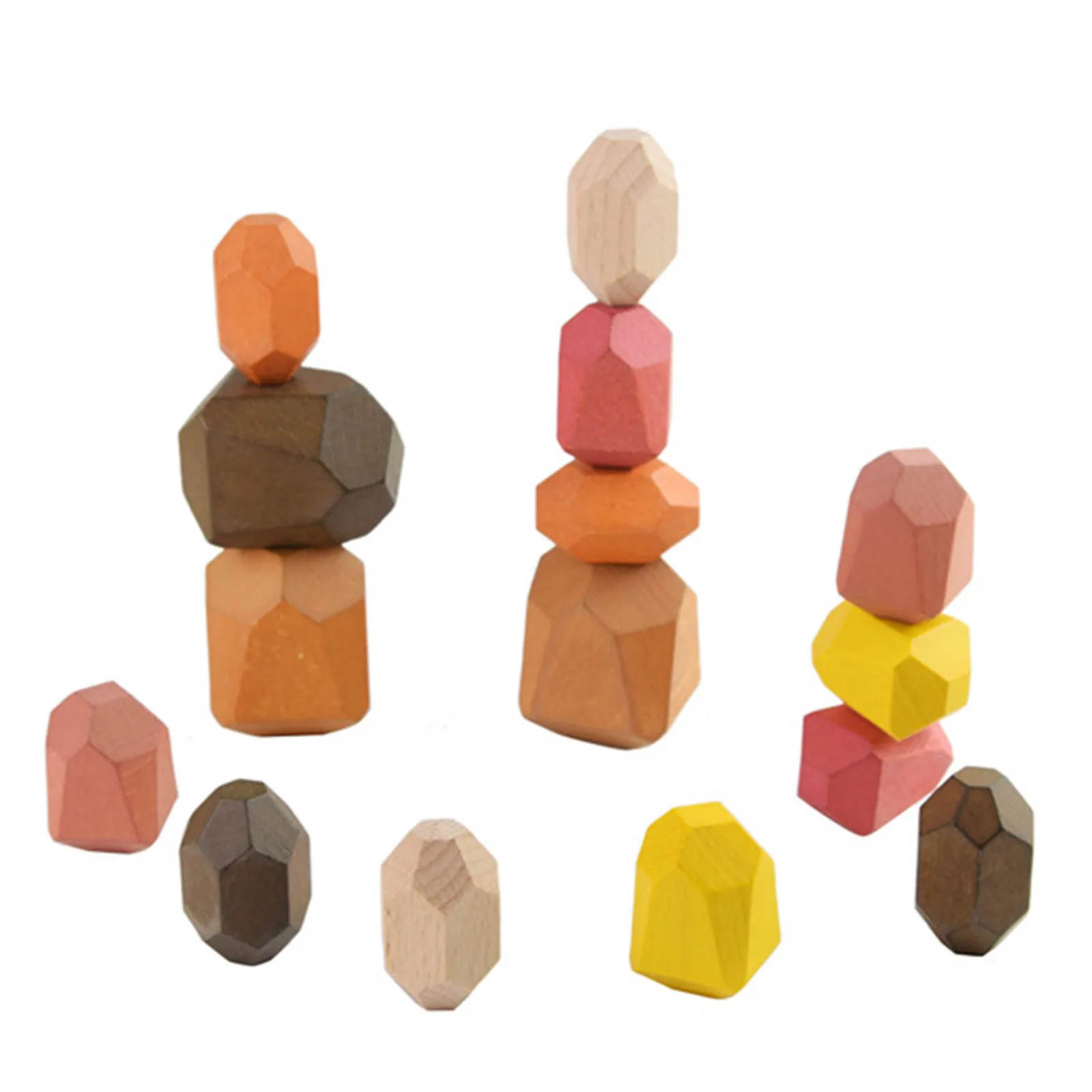 

Montessori Stacking Large Particles Of Stones Stacking Baby Fun Educational Children Wooden Toys Fun Games Interactive Toy Gifts