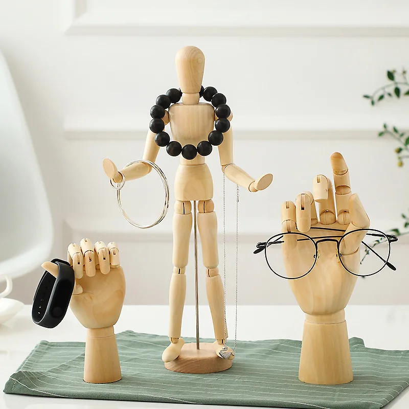 

Wooden Hand Man Wood Drawing Sketch Mannequin Modle Artist Movable Limbs Human Male Miniatures Figurines Decoration Crafts