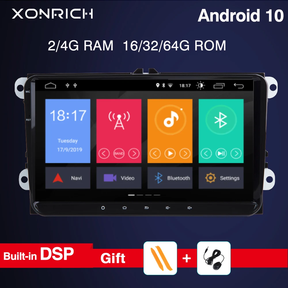 DSP 64 Гб 2 Din Android 10 Авторадио gps навигация для Amarok фольксген VW Passat B6 golf 56 Skoda Superb SeatAltea