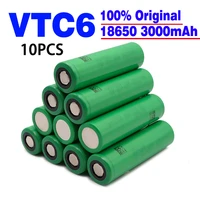 10 100 original 3 7v 3000 mah li ion rechargeable 18650 batteries for us18650 vtc6 20a 3000mah for sony toy tool flashlight