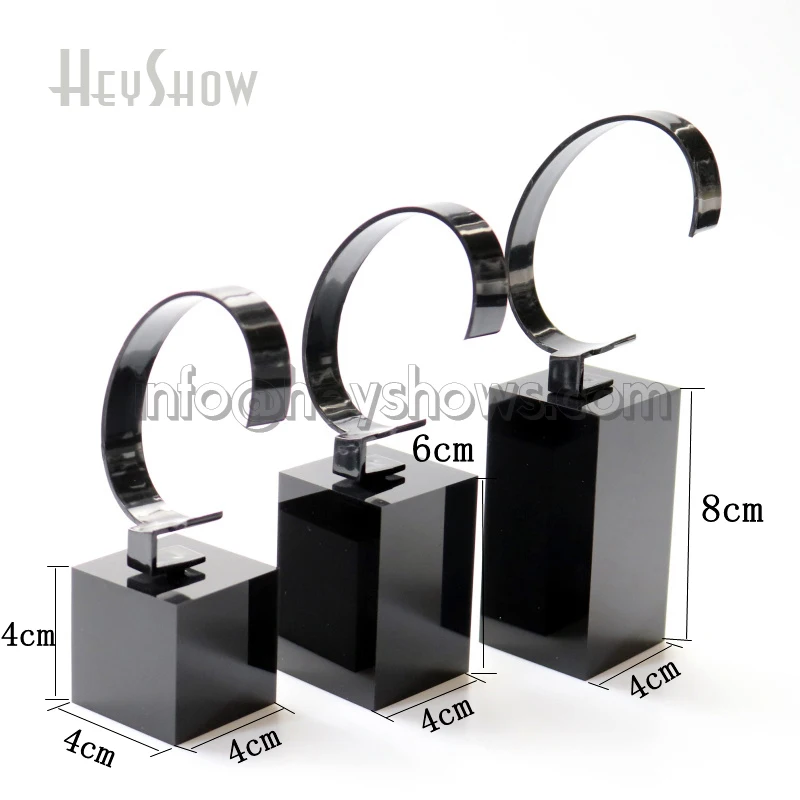 Universal Watch Display Stand Iwatch Acrylic Holder Show Apple Watch Base Bracket 4 6 8 CM Height Frosted Clear Black