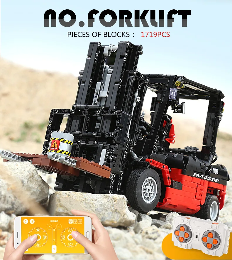 Technic Series Motor Power RC APP Forklift Mk II Car Model Building Kits Blocks Bricks Compatible With MOC 3681