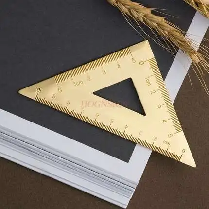 Ретро латунная металлическая линейка в комплекте треугольная линейка от AliExpress WW