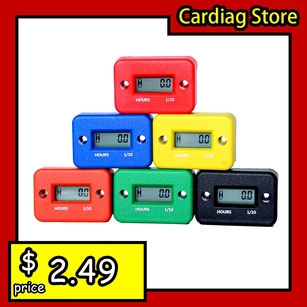 Индуктивный цифровой водонепроницаемый счетчик часов манометр двигателя ЖК