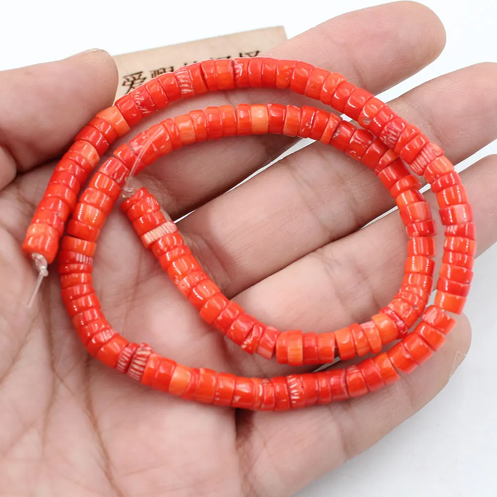 APDGG 2 Strands Natural 3x8mm Freedom Wheel Orange Coral Gems Stone Loose Beads 15.5inch Strands Jewelry Making DIY images - 6