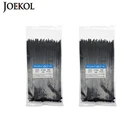 Самоблокирующийся пластиковый нейлоновый хомут, 200 шт., 4*200, черный хомут, Крепежное кольцо, кабельные стяжки, различные характеристики