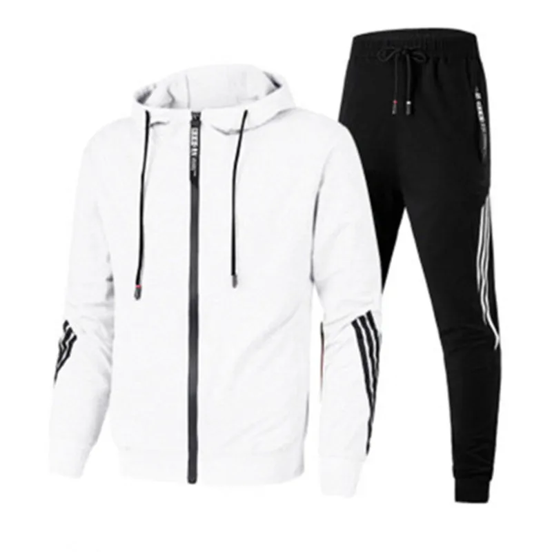

2021 men's suit brand sportswear track suit suit men's zipper sports hoodie + pants suit casual jacket sportswear men's hoodie
