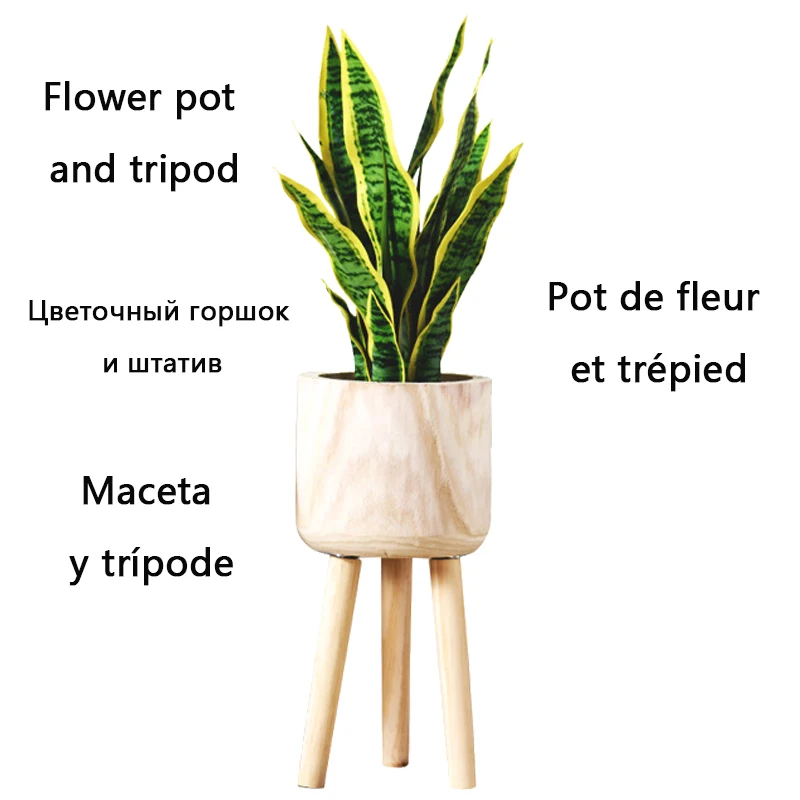 Стоячий цветочный горшок бонсай деревянный в скандинавском стиле бамбуковый