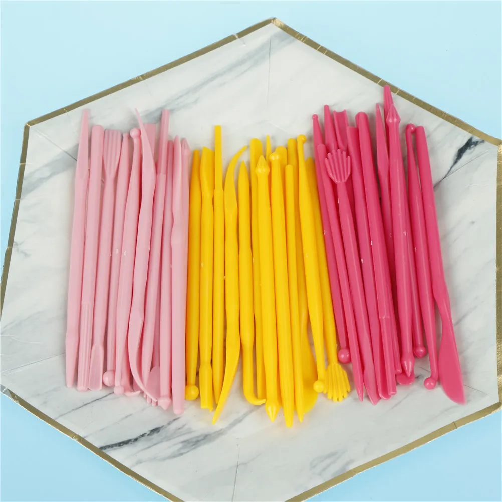 14 шт. розовый/желтый торт резная группа помадка скульптура из сахара с цветами