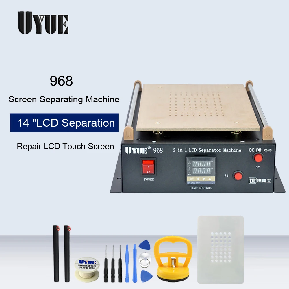 Станок для ремонта экрана телефона UYUE 968 со встроенным двойным вакуумным насосом