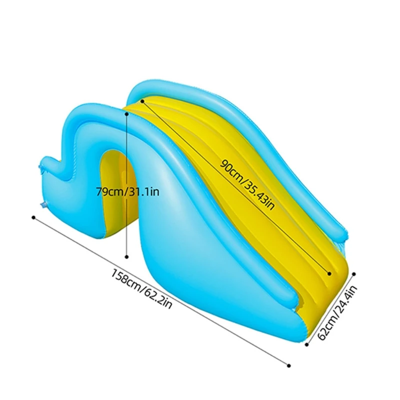 

Inflatable Water Slide Wider Steps Kids Bouncer Castle Swimming Pool Supplies