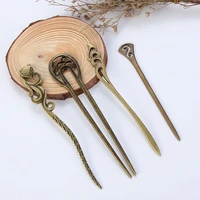 fashion bronze vintage hair clip vintage metallic metal hair stick curved styling tools hair fork curved hairpin