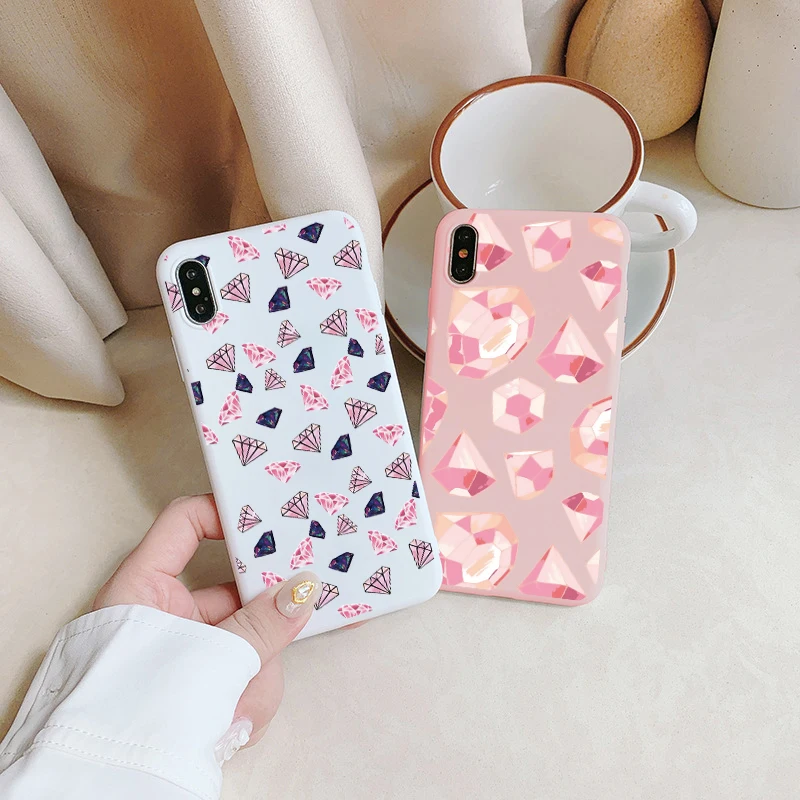 Розовый Алмазный телефонный чехол для iPhone 7 8 Plus SE2020 iphone 11 12 13 Pro Max X XR XS MAX