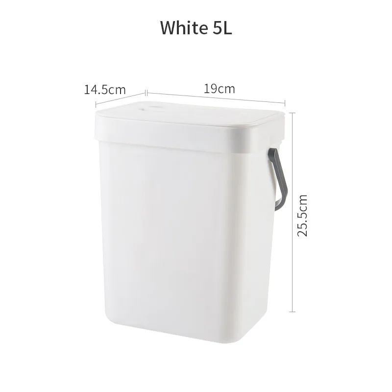 White-5L 7л ванная комната настенный мусорный бак кухня мусорное ведро гостиная мусорное ведро туалет мусорные баки спальня ведро для мусора в скандинавском стиле - Цвет: White-5L