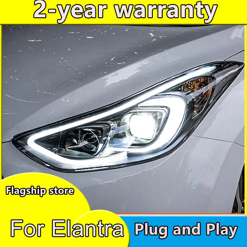 Автостайлинг для 2012-2016 Hyundai Elantra фары MD светодиодные DRL Q5 Биксеноновые линзы