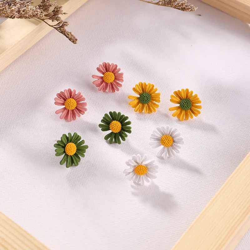 

Korea Fashion Earrings 2021 Fashion Trend Sunflower Women's Earring Clip Earrings Earrings Without Ear Holes Gift Jewelry Stud