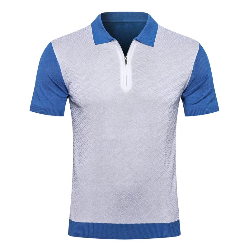 

Billionaire Polo shirt silk men's 2021 summer business Embroidered zipper Thin Breathable Short sleeve M-5XL high-quality