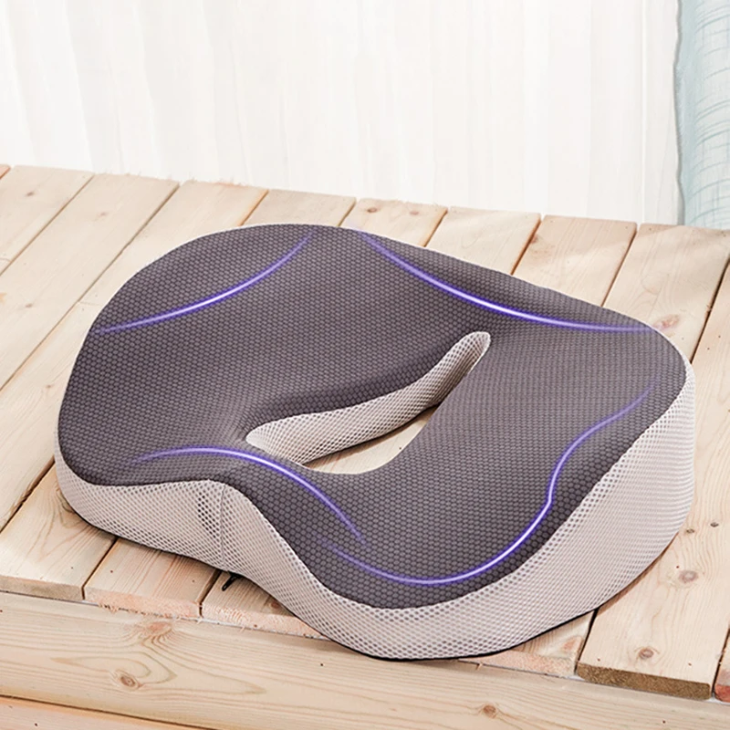 

Travel Premium Memory Foam Comfort Seat Cushion Non-Slip Orthopedic Coccyx Cushion Office Chair Car Sitting Breathable Pillows