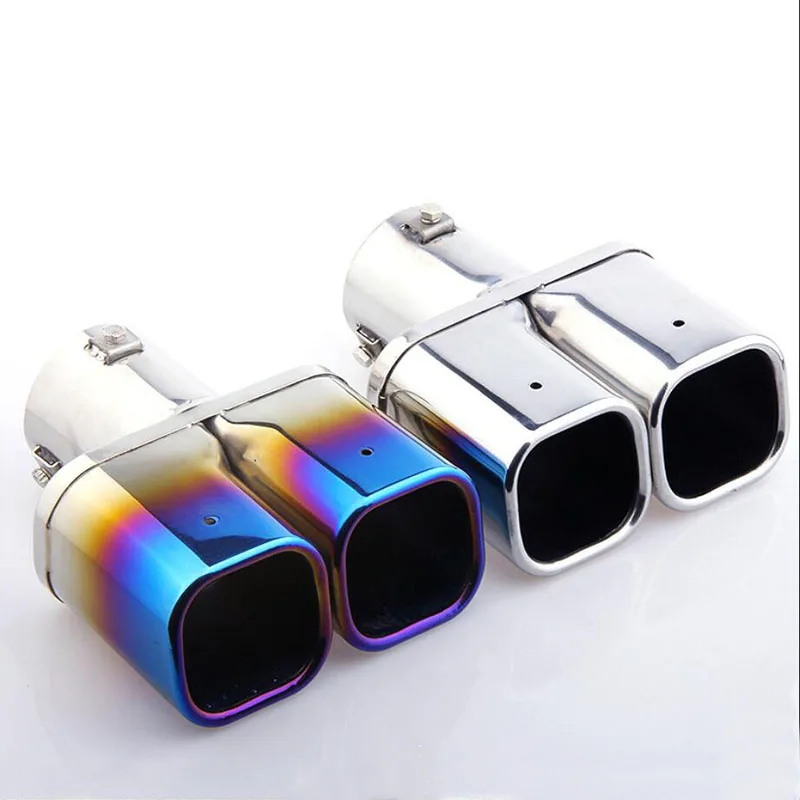 Автомобиль из нержавеющей стали выхлопные двойные трубы советы Авто глушитель