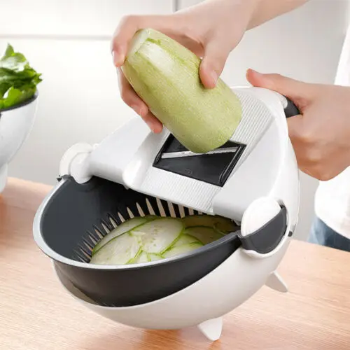 

Multifunctional Magic Rotate Vegetable Cutter With Drain Basket Kitchen Veggie Fruit Shredder Grater Slicer DropShipping