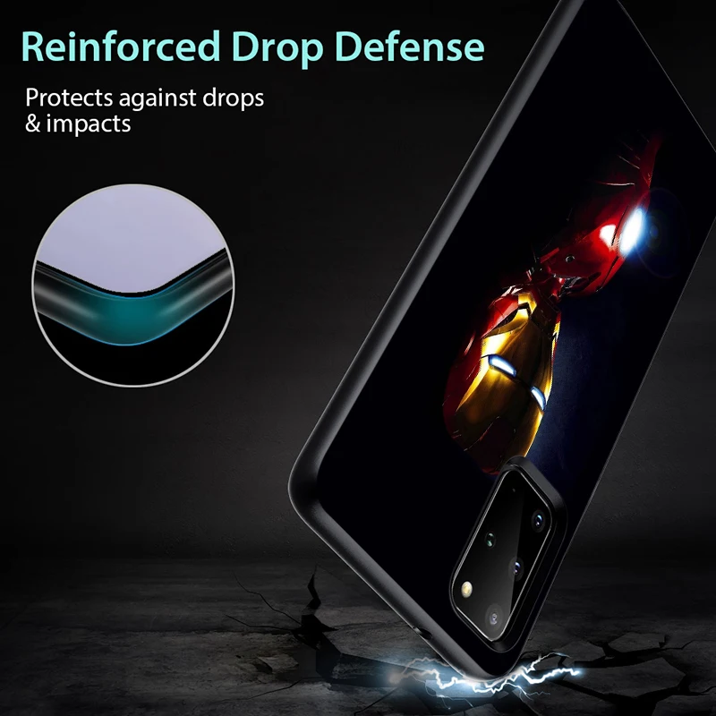 

Super Hero Iron Man Marvel for Samsung Galaxy S21 S20 FE Ultra Lite S10 5G S10E S9 S8 Plus Black Phone Case