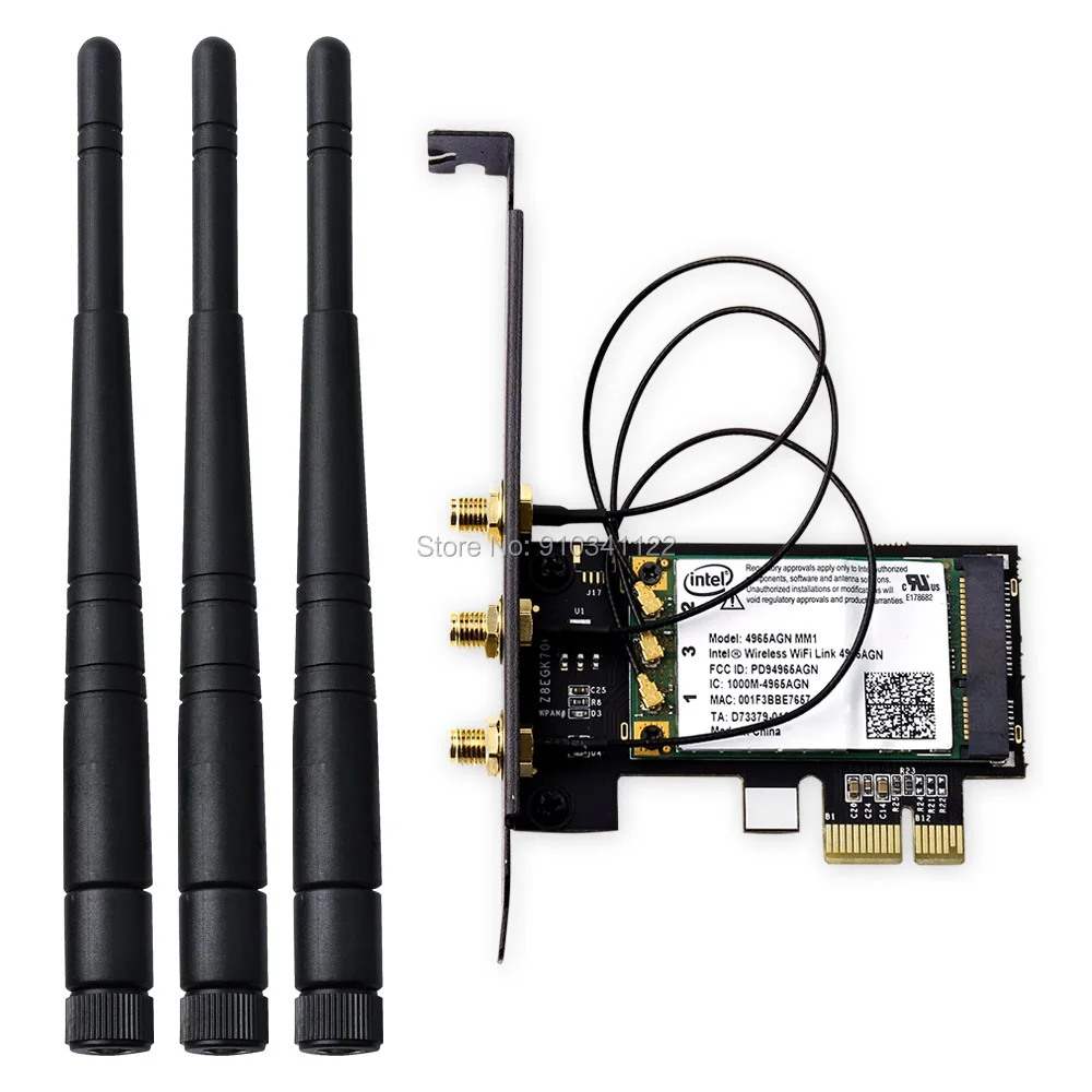 Компьютерный адаптер Link 4965AGN 300M PCI-E 1X 16X 2,4/5 ГГц INTEL 4965 Wi-Fi WLAN-карта беспроводного рабочего стола и антенна 6 дБи (белый)