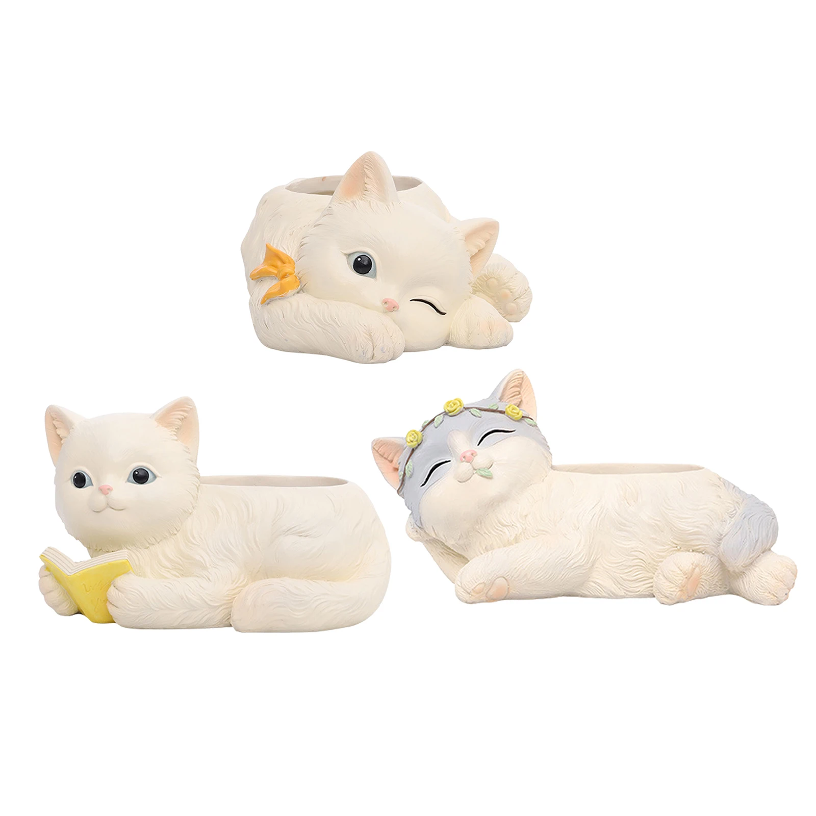 Цветочный горшок с милым котом из смолы милые садовые горшки плантатор для