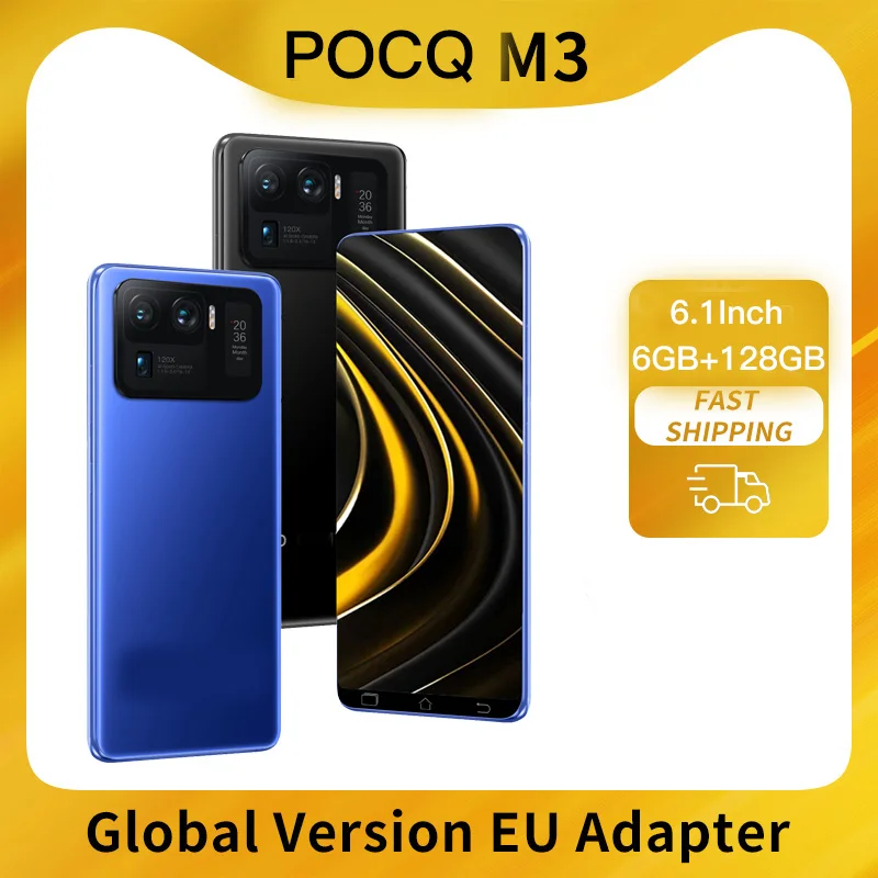 

POCQ M3 Cellphones Smartphones Unlocked 4g/5g Smart Phones Android Cell Phones For Sale Telephone Mobile Phones 128GB 6.1Inch HD