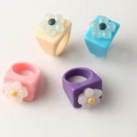 2021 jewelry trend individuality new ins style personality fresh flower temperament creative design sense resin women rings