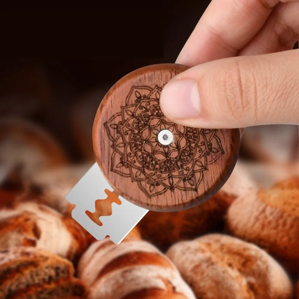 

1Set Carved Pattern Wooden Bread Cutter Baking Tool Bread Scorer Blade Scoring Slashing Bread Pastry Cutter DIY Sourdough Bread