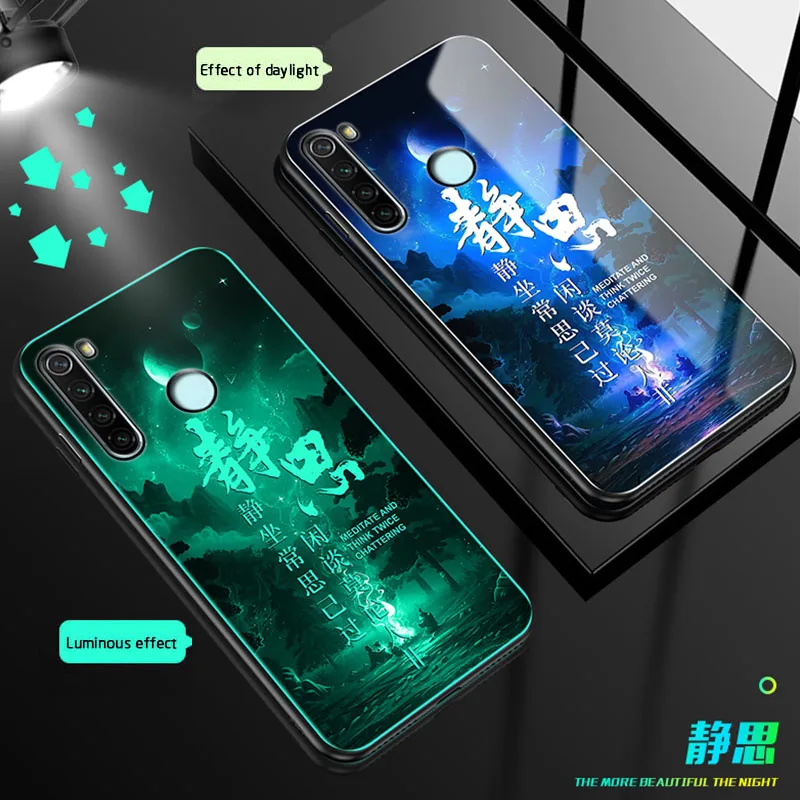 Чехол в виде светящегося стекла для Xiaomi mi 9 A3 Lite CC9 E задняя крышка для Xiaomi mi 9 se mi x 2S redmi note 8 7 K20 pro Чехол для телефона Coque