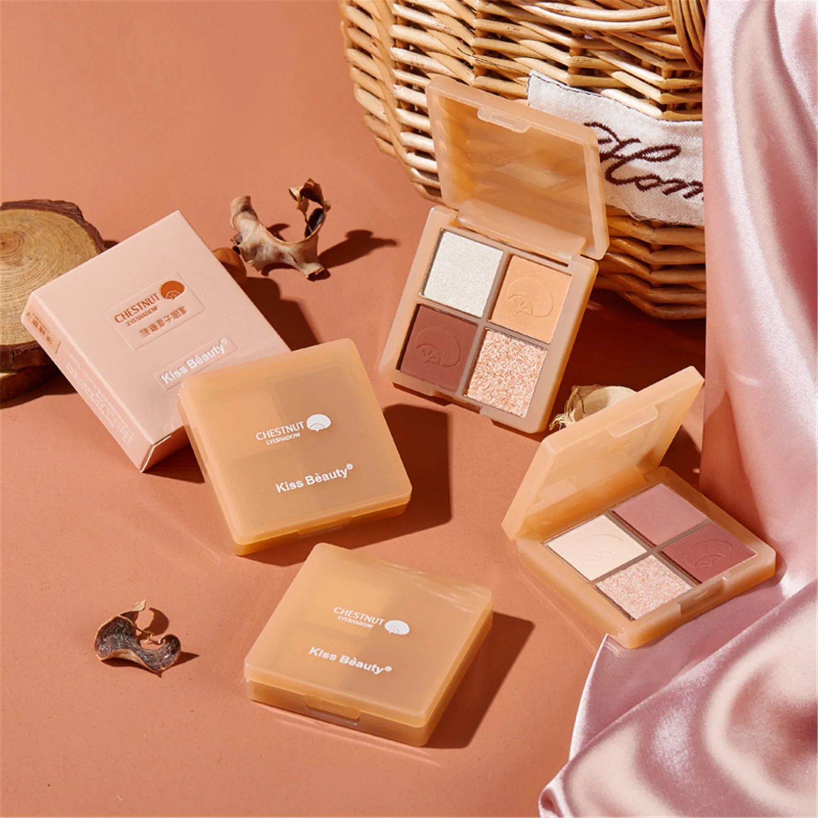 Теплая Палитра жемчужных теней для век матовые мерцающие повседневные